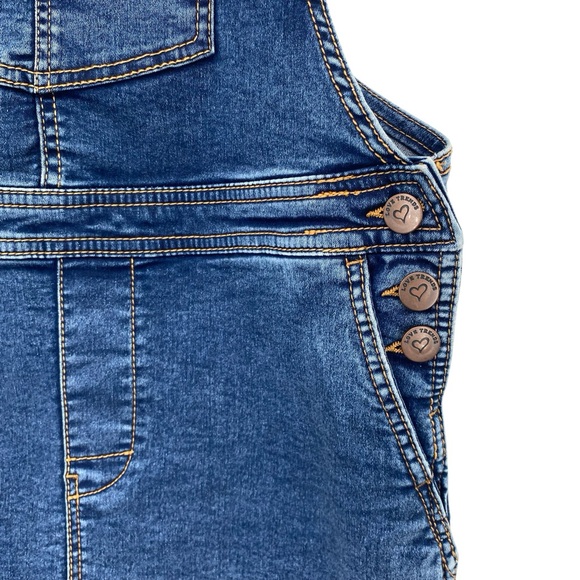 Love Trends Denim Jean Skirt Overall Jumper Size Medium - Picture 4 of 11